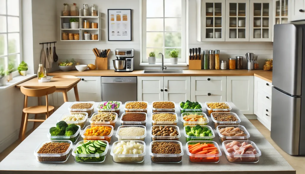 Modern Kitchen with Pre-Prepped Meal Components