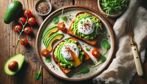 avocado toast with a poached egg