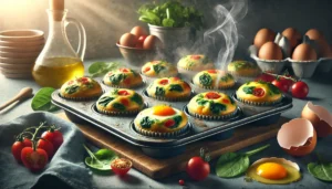 freshly baked egg muffins filled with vegetables